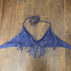 Blue swimsuit bikini top